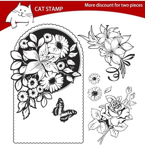 Bouquet / Flower / Butterfly Clear Stamps For Scrapbooking Card Making Photo Album Silicone Stamp DIY Decorative Crafts