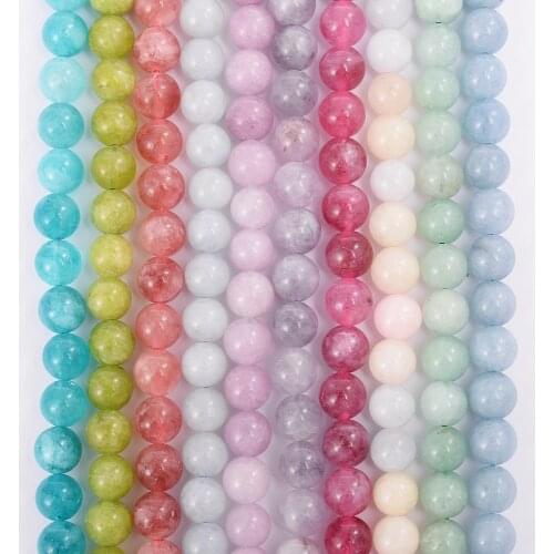 Natural Stone Beads Round Aquamarines Crystal Morganite Beads for Jewelry Making DIY Bracelet Accessories 4/6/8/10/12mm