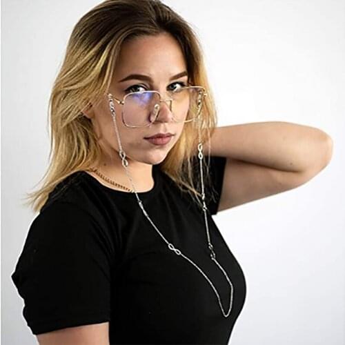 Stainless Eyeglasses Chain Lucky Number 8 Cross Anti-skid Rope Eyewear Holder Strap Sunglasses Retainer Women Necklace Bracelet