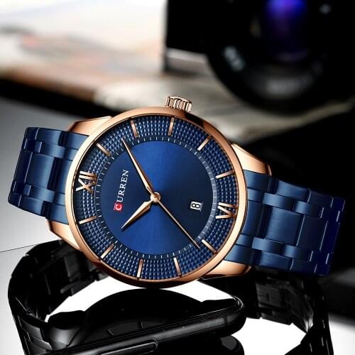 CURREN Luxury Brand Quartz Watches Mens Clock Stainless Steel Band Fashion Wristwatches Men Designers Watch Relogio Masculino