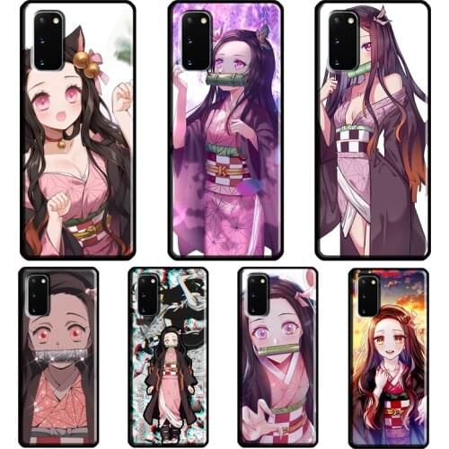 Demon Slayer Nezuko Anime Case For Samsung Galaxy S21 Ultra S8 S9 S10 Plus Note 9 10 Note 20 Ultra S20 FE Back Cover