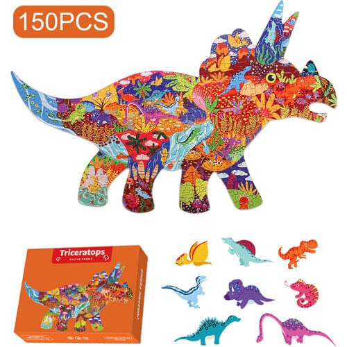 Children Jigsaw Puzzle animal special-shape Dinosaur/whale Assembled Jigsaw Puzzle Childrens Games Paper Early Education Toys