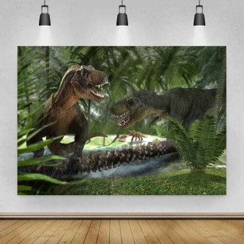 Dinosaur World Tyrannosaurus Backdrops Photo Background House Decorations for Birthday Family Activities Photography Props