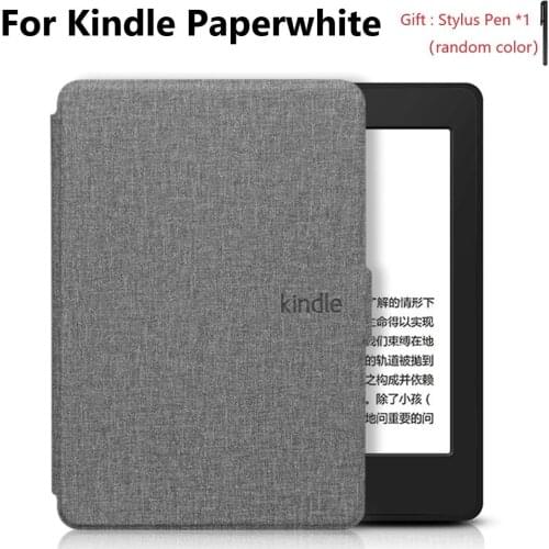 For Kindle Paperwhite 3/2 Case Cloth Waterproof PU Leather Smart Cover e-book Back Shell For Kindle Paperwhite 1/2/3 6in DP75SDI