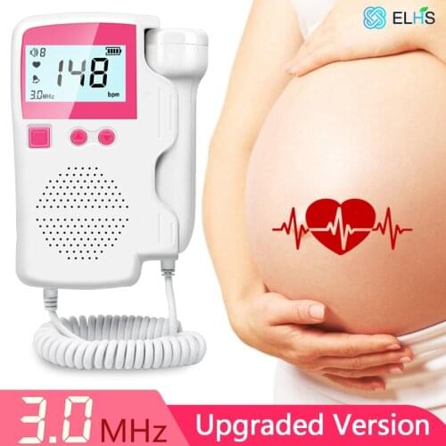 Fetus Doppler Pulse Meter No Radiation Ultrasound Listen Heartbeat Detector for Home Pregnant Women Baby Monitor Pocket Portable