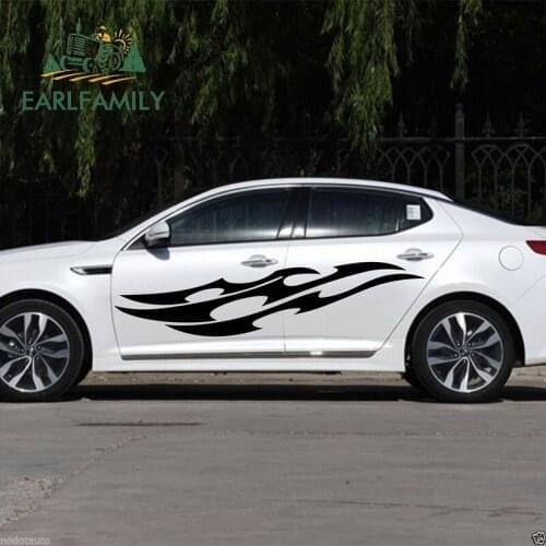 EARLFAMILY 200cm x 37cm 2x Racing Knife Stripe Graphics Car Accessories Car Stickers Door Decal Vinyl Auto Motor Sticker