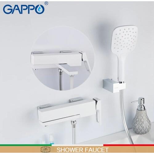 GAPPO shower faucets white wall bathroom mixer brass bathroom rainfall shower bathtub faucets waterfall shower faucet