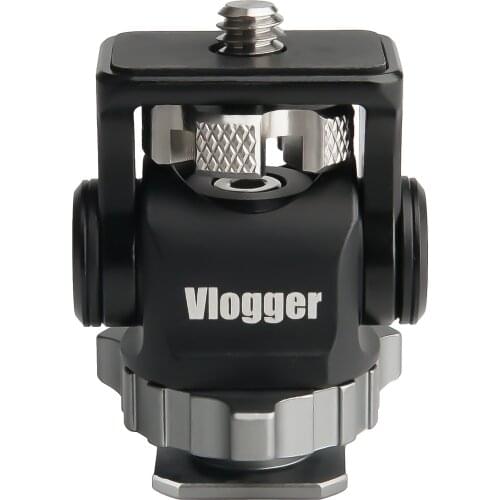 Monitor Cold Hot Shoe Mount Bracket Holder for DSLR Camera Monitors Microphone 176° Top Rotation 360° Base Swivel Joint