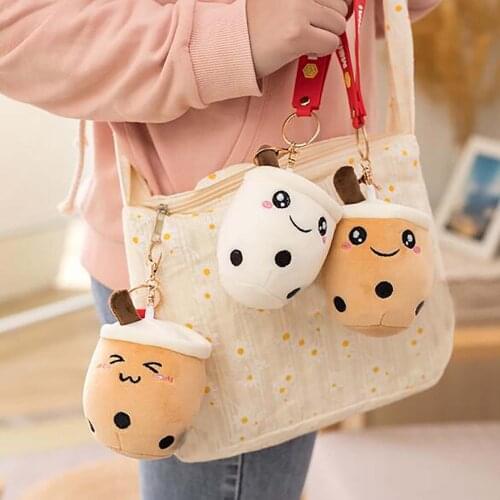 Milk Tea Cup Doll Plush Toy Mini Doll Key Chain Backpack Pendant Stuffed Simulation Plush Bag Accessories Valentines Day Gift