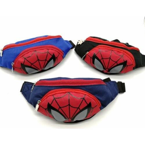 Disney Fashion Waist Bag for Men Boys Anime Mickey Mouse Spiderman Iron Man Waist Bag Mens Travel Personal Mobile Phone Bag