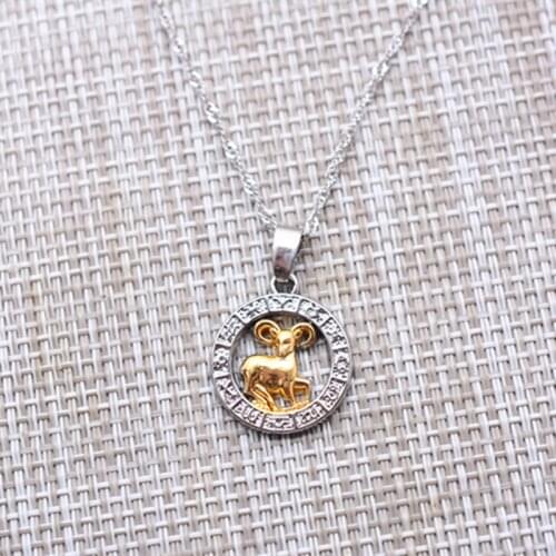 Mens Womens 12 Horoscope Zodiac Sign Gold Pendant Necklace Aries Leo Scorpio Sagittarius Pisces Constellations Christmas Gift