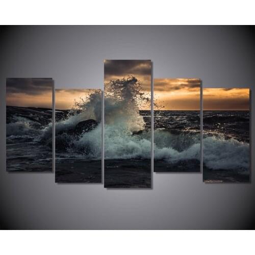 HD Printed The waves of the sea more volna noch Print room decor print poster picture canvas Free shipping/ny-4917