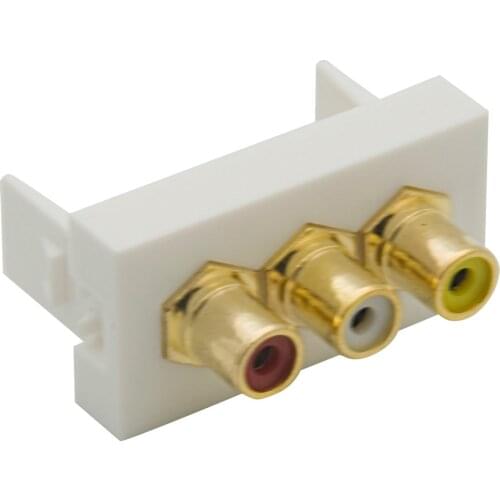 45MM French Style 3 Ports RCA Female To Female Connector