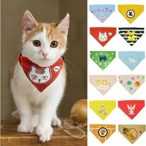 Pet Scarf Adjustable Bandanas Triangular Bandage Pet Dog Cat Head Scarf Washable Kitten Cat Doggie Bibs Saliva Towel Accessories