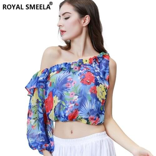 2021 Belly Dancing Shirts Belly Dance Top Adult Indian Belly Dance Wear Printed Belly dance costume Practice training dance top