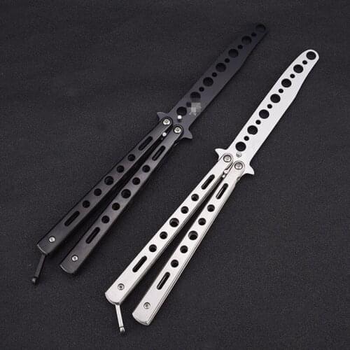 Folding Knife Butterfly Knife Six-Hole Butterfly Practice Knife Training Knife All-Steel Butterfly Knife Unedged ButterflyKnife