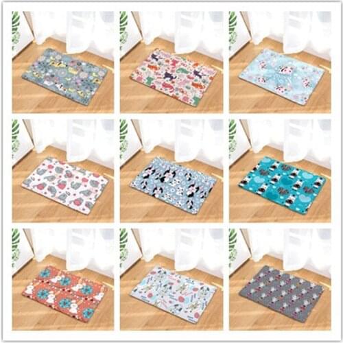 Modern Geometric Flowers Floor Mats Living Rooms Anti-slip Carpet for Bedroom Kitchen Bathroom Rug Welcome Mats for Front Door