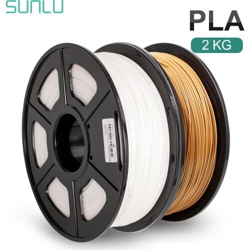 SUNLU Brand PLA Filament Samples 2Pcs 1KG/roll 1.75mm Black+White Two Color for 3D Printer Excellent Quality For Children Gift