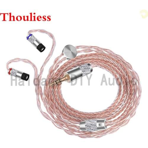 Thouliess 3.5/2.5/4.4mm Balanced Copper Silver Plated Mixed Headphone Upgrade Cable For IE80 IE8 IE8I IE80S Headphones