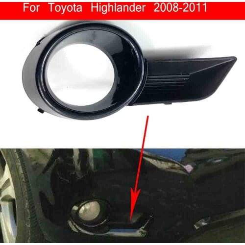 Fog Light Cover For Toyota Highlander 2008~2011 Fog Lamp Shell Vent Car Auto Front Bumper Grille Driving Lamp Cover