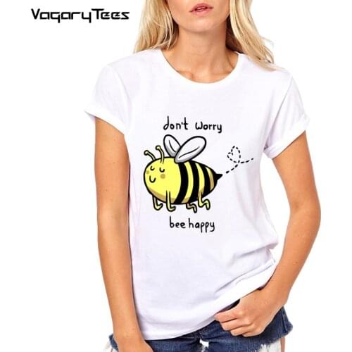 VagaryTees New summer T-shirt Cartoon Bee Print T Shirt Women Fashion Casual Harajuku Tshirt Female Graphic cute Tee top Clothes