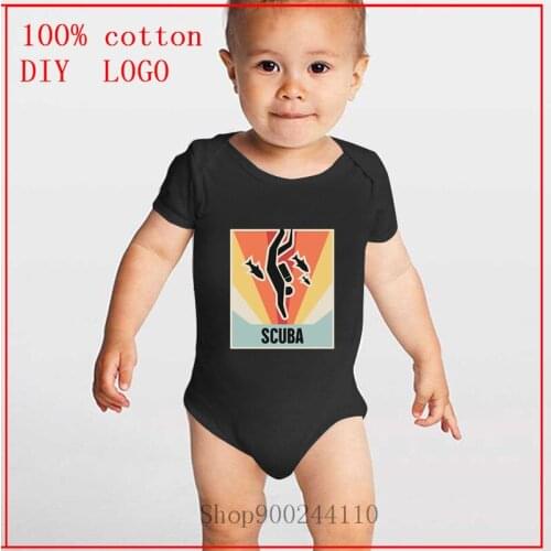 Vintage 70s Style SCUBA Diving Poster printing Bodysuits baby Cotton Unisex Infant Jumpsuit Fashion Boys Girls Clothes Newborn