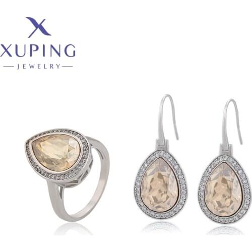 Xuping Jewelry New Model Crystals Earrings and Ring Sets for Women Luxury Party Girl Gift 60608