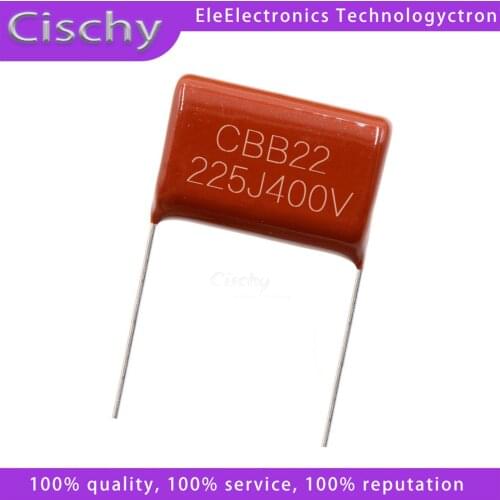 10PCS 400V225J 2.2UF Pitch 20M 225J400V 225 400V 2200PF CBB Polypropylene film capacitor