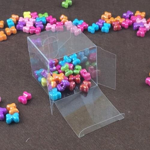 100pcs/lot Clear PVC Macaron Packaging Cardboard Box free Shipping Kraft Gift Paper Boxes Packaging Soap Food box 7*7*7cm