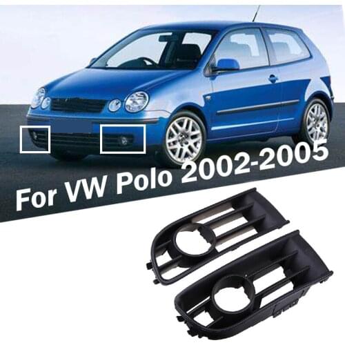 2PCS Car Front Fog Lamp Trim Fog Light Covers Case For VW Polo Typ 9N 2002-2005 Front Lower Bumper Fog Light Grilles