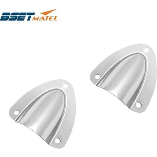 2X Marine Grade Stainless Steel Midget Clam Shell Wire Cable Vent Cover hose for Rowing Boat Marine Yacht Surfing Water Sport