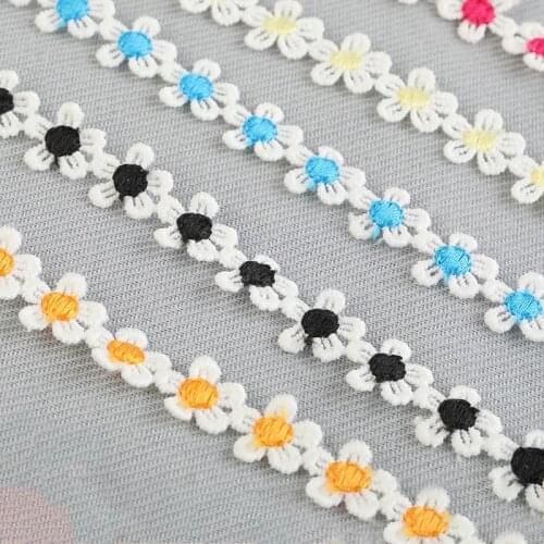 3 yards 15mm Embroidered Flower Lace Trim Ribbon DIY Clothes Accessories Sewing Craft diy Headband Material