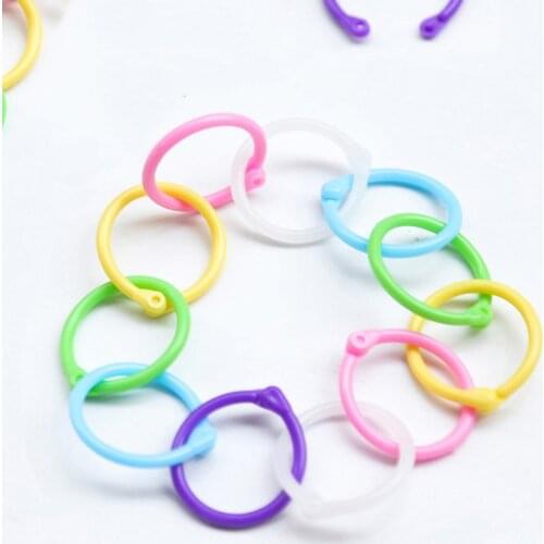 500Pcs Loose-leaf Plastic Rings Notebook DIY Binding Ring For Album Handbook Opening Binder Hoop School Memo Pad Card Circle