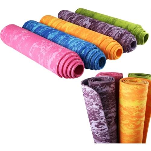 6MM 183*61CM Pattern TPE Yoga Mat Pad Non-slip Slimming Exercise Fitness Mat Body Building Esterilla Pilates Camouflage XA159A