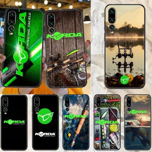Korda Fishing Tackle Phone case For Huawei Honor 6 7 8 9 10 10i 20 A C X Lite Pro Play black luxury waterproof pretty cover