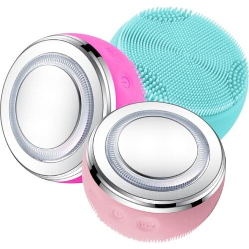 Silicone Electric Ultrasonic Facial Brush Skin Care Face Brush Blackhead Remover Deep Cleansing Massager Brush Beauty Health