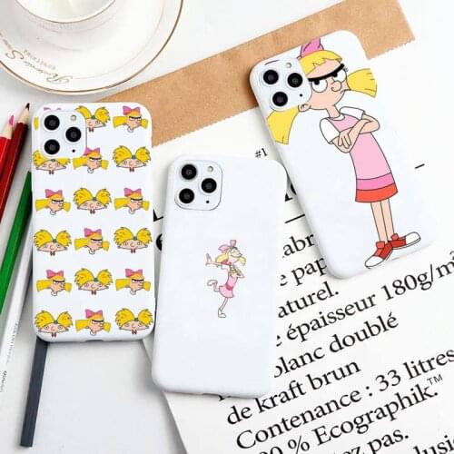 Hey Arnold Helga Phone Case Silicone Phone Case for iPhone 11 Pro Max XR XS X Soft Candy Cover for iPhone 6 6S 7 8 Plus Cases