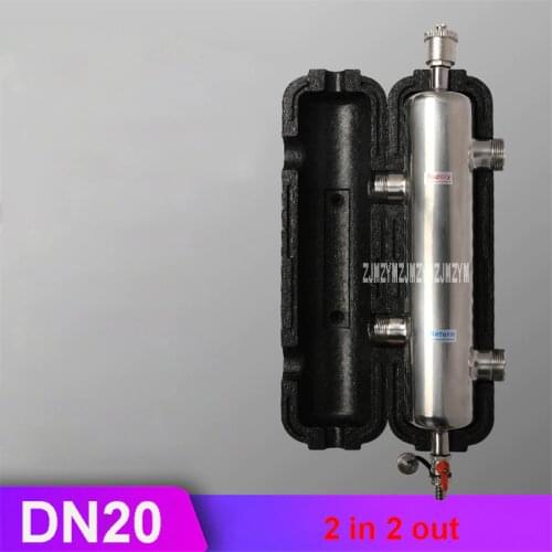 FRS-HSG01 DN20 Water Separator Mixing Tank Hydraulic Flow Divider 6points 304 Stainless Steel Water Pressure Balancer 2700L/H
