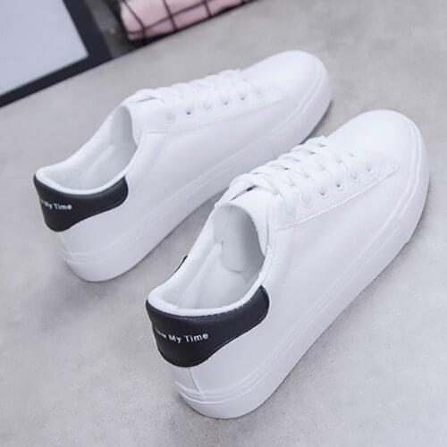 Lace-up white sneakers women Breathble Vulcanized Shoes Woman Pu Leather women casual shoes dames sneakers Tenis Feminino