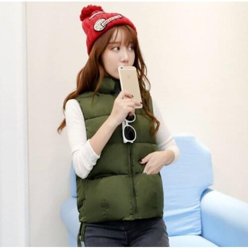 Jacket Vest off-Season Clearance Short down Cotton Womens Autumn Winter Vest Coat Chaleco Mujer