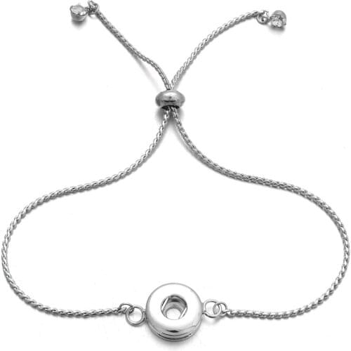 Hot Sale Snap Jewelry Adjustable Snap Button Bracelet 12mm Metal Snap Button Charms Bracelets For Women