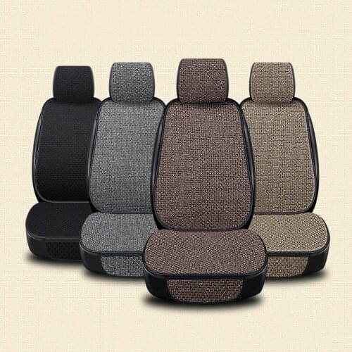 Linen Flax Car Seat Cover Protector Front Seat Backrest Cushion Protection Pad Mat Auto Front Interior Styling Truck SUV or Van
