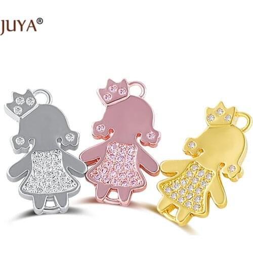 Lovely Baby/Boys/Girls/Mama Connectors Copper Cubic Zirconia Charm Pendants For Handmade Jewelry Making DIY Gift