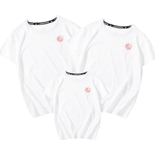 Fashion Summer T Shirt Planet Printing Cotton Family Casual Sweet Baby Tops Streetwear Parents-child Loose Harajuku Funny Cozy
