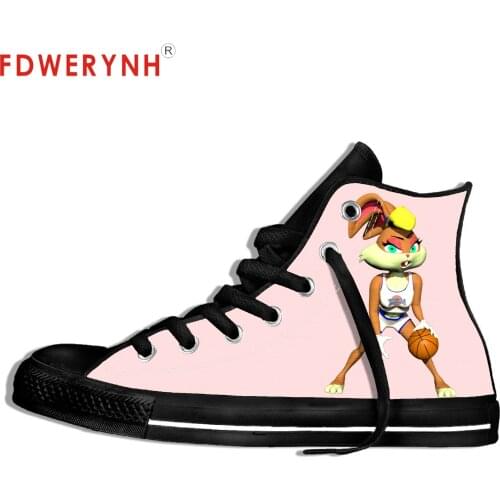 Mens Casual Anime Hip Hop Bugs Bunny Lola Bunny Jersey Spanking Fashion Light Breathable Summer Outdoor Man Mesh Shoes