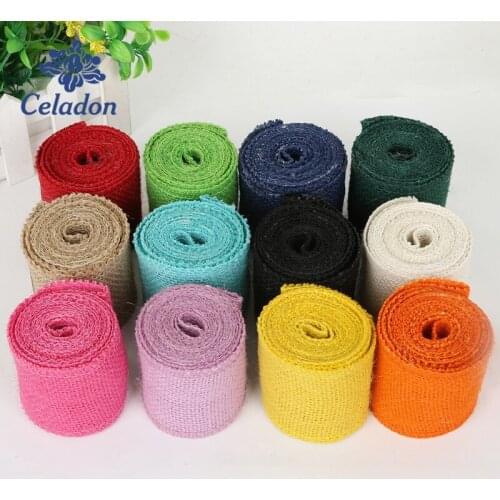 2Meter 6cm Natural Burlap Jute Hessian Ribbon For Rustic Wedding Decoration Merry Christmas Party Supplies