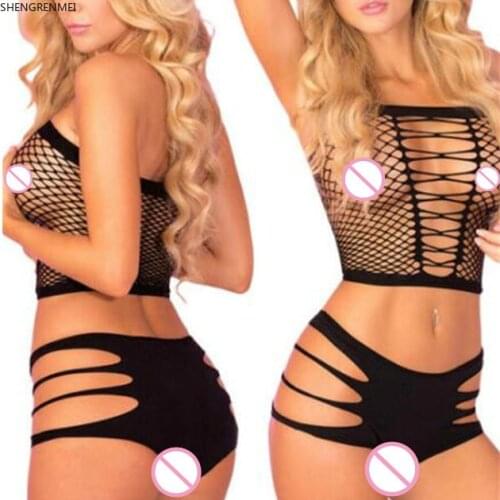 New Teddies Black Sexy Lingerie Set for Women Underwear Fishnet Bodysuit Ladies Mesh Nightwear Woman Exotic Apparel Dropshipping