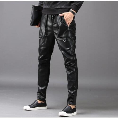 Autumn personality fashion stage mens pants harem pant men feet trousers windproof pantalones hombre cargo pantalon homme warm