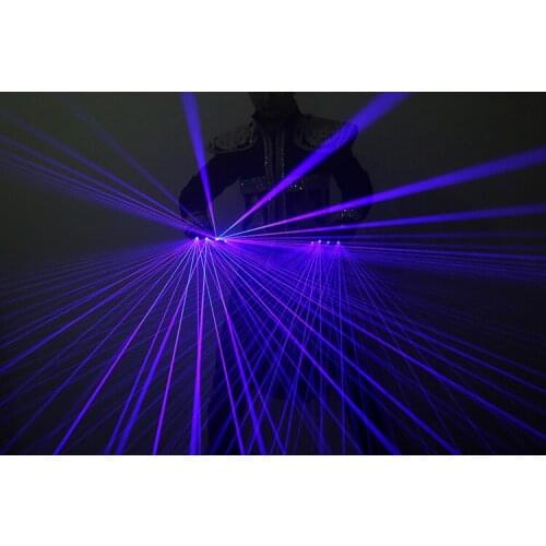 Music Festival Luminous gloves DJ Blue purple laser gloves Laser Dance future technology show party glove