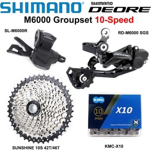 SHIMANO DEORE M6000 10S Groupset MTB Mountain Bike Groupset 1x10 Speed Sunshine Cassette M6000 Rear Derailleur M6000 Shift Lever